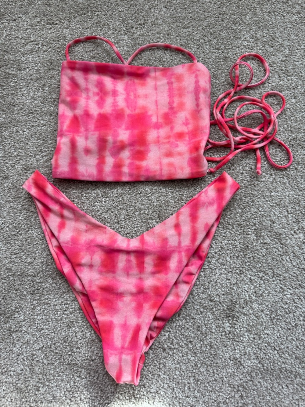 Skatie Tie-Dye Pink Two-Piece Bikini Set